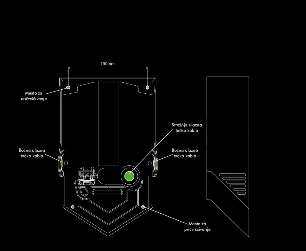 Dyson Airblade V hand dryer internal dimensions