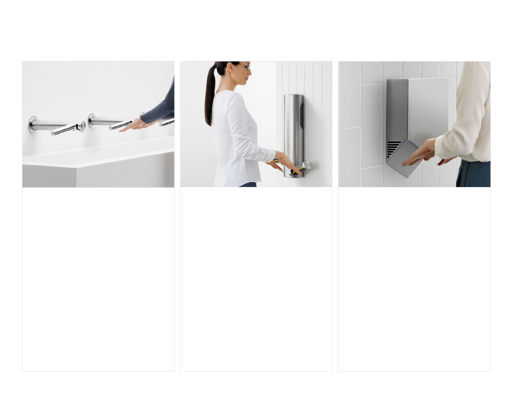 Žena suši ruke sa Dyson Airblade V sušačem, Sušenje ruku sa Dyson Airblade Wash+Dry, Žena suši ruke sa Dyson Airblade 9kJ sušačem 